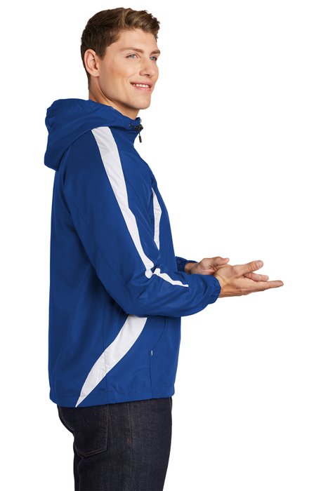 JST63 Sport-Tek Colorblock Raglan Anorak True Royal/ White