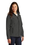 L317 Port Authority Ladies Core Soft Shell Jacket Black Charcoal Heather