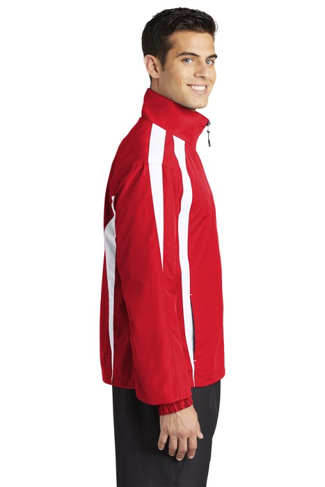 JST60 Sport-Tek Colorblock Raglan Jacket True Red/ White