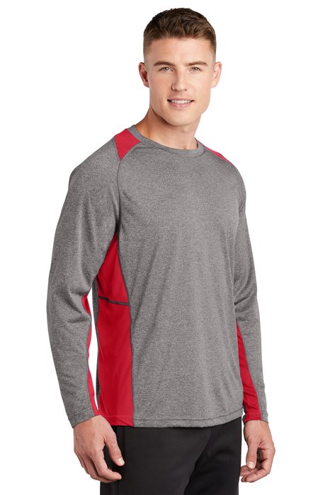 ST361LS Sport-Tek 3.8-ounce 100% Polyester T-Shirt Vintage Heather/ True Red