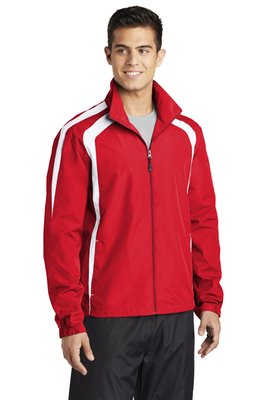 JST60 Sport-Tek Colorblock Raglan Jacket True Red/ White