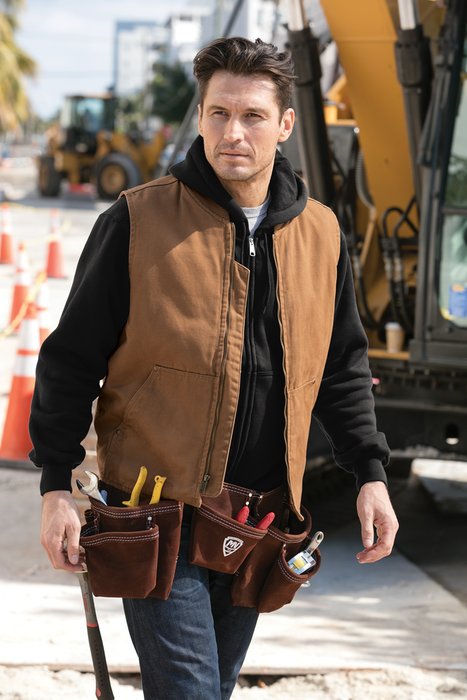 CSV40 CornerStone Washed Duck Cloth Vest Duck Brown