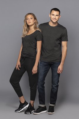 DT8001 District 5.3-ounce T-Shirt Heathered Navy