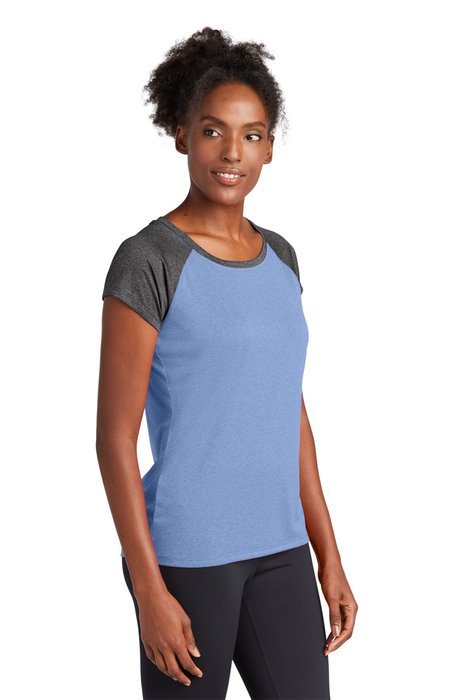 LST362 Sport-Tek 3.8-ounce 100% Polyester T-Shirt True Royal Heather/ Graphite Heather