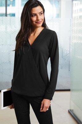 LW702 Port Authority Ladies Wrap Blouse Sterling Grey