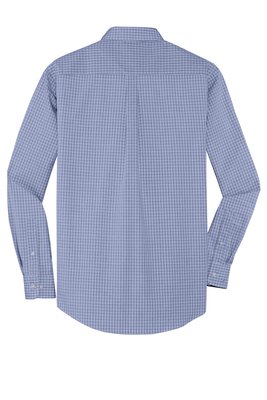 S639 Port Authority Plaid Pattern Easy Care Shirt Navy