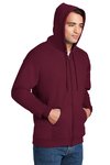 F283 Hanes Ultimate Cotton Full-Zip Hooded Sweatshirt Maroon