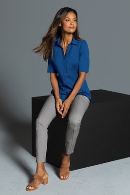 LK682 Port Authority 5.6-ounce Ladies City Stretch Top Graphite