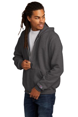 S800 Champion Eco Fleece Full-Zip Hoodie Charcoal Heather