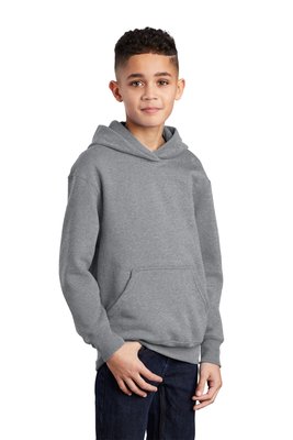 PC90YH Port & Company Youth Core Fleece Pullover Hooded Sweatshirt Athletic Heather