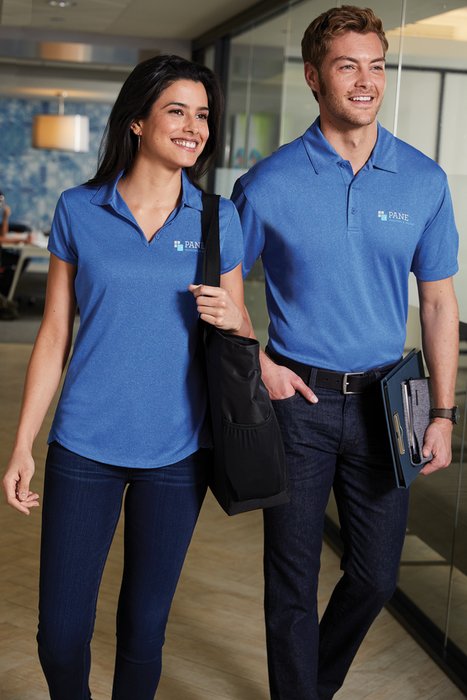L576 Port Authority 4.5-ounce Ladies Trace Heather Polo True Navy Heather