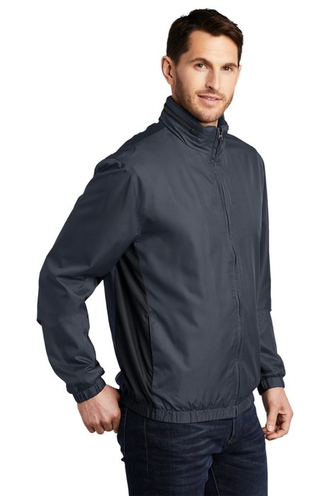 J330 Port Authority Core Colorblock Wind Jacket Battleship Grey/ Black