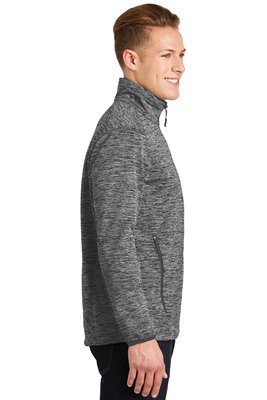 JST30 Sport-Tek PosiCharge Electric Heather Soft Shell Jacket Black Electric