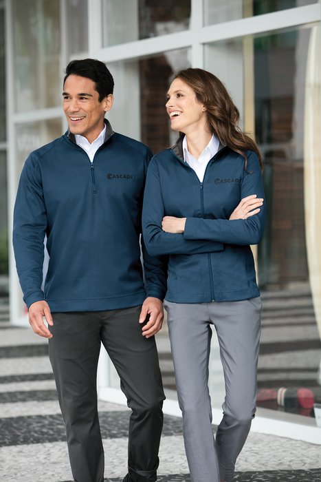 K805 Port Authority Vertical Texture 1/4-Zip Pullover Iron Grey/ Black
