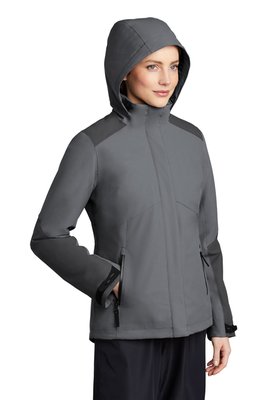 L405 Port Authority Ladies Insulated Waterproof Tech Jacket Shadow Grey/ Storm Grey