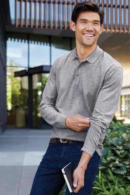 K8000LS Port Authority 6.2-ounce EZCotton Long Sleeve Polo True Royal