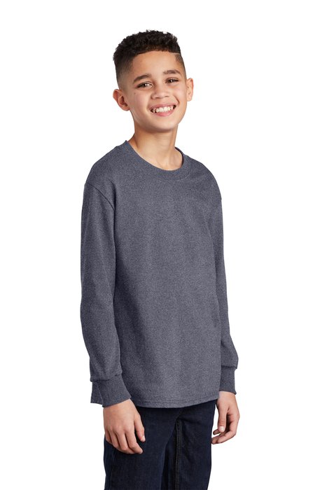 PC54YLS Port & Company 5.4-ounce 100% Cotton T-Shirt Heather Navy