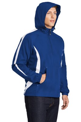 JST63 Sport-Tek Colorblock Raglan Anorak True Royal/ White